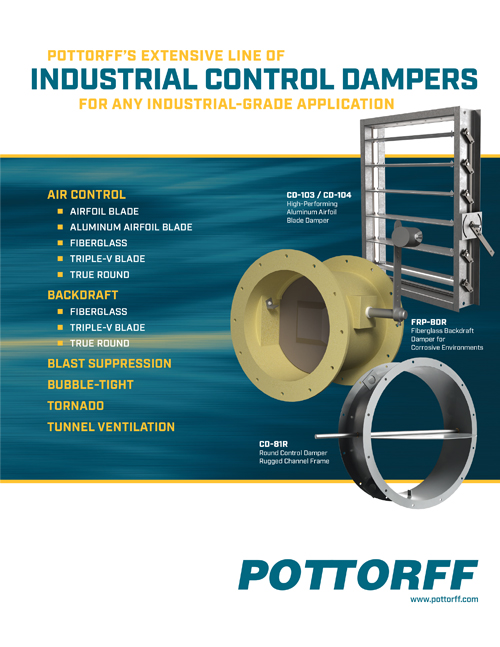 Features our expanding line-up of industrial dampers with handy competitor guide